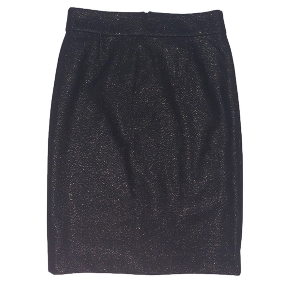 J. Crew Dresses & Skirts - J. Crew Pencil Skirt Black Gold Wool Cashmere NWT Size 4
